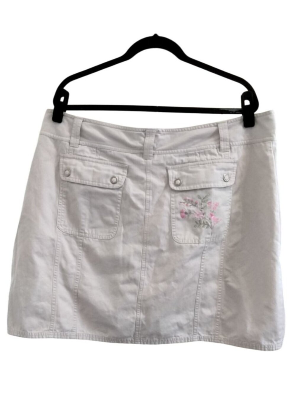 Fashion Bug Plus Size 22W Beige Skort Embroidered Floral Zipper Pockets Skirt - Picture 7 of 10